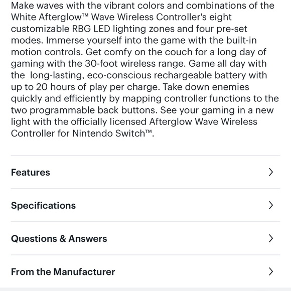 Nintendo Switch Afterglow Wave Controller - Purple - Picture 4 of 4